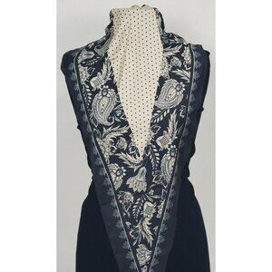 Black White Scarf Diamond Shape Floral Paisley Polka Dot Polyester by Banded LLC